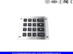 Waterproof illuminated numeric keypad , Panel mount keypad with 16 back-lit keys