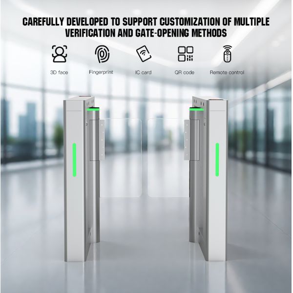 Face Recognition Barrier Turnstile Gate IP55 With LED Indicators
