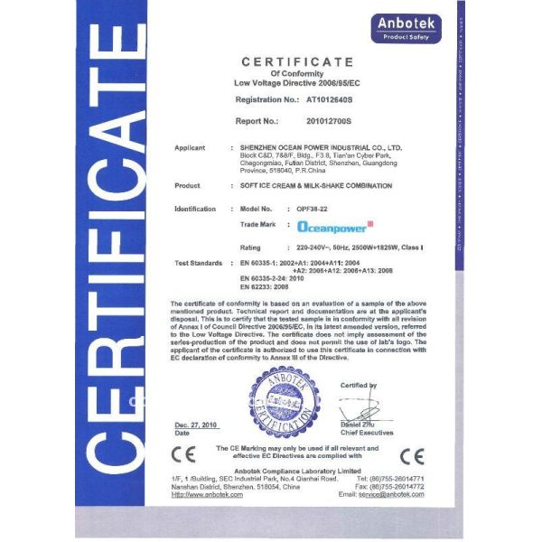 8L/hour Commercial ice cream maker Oceanpower Sunny A6 for ice cream,frozen yogurt