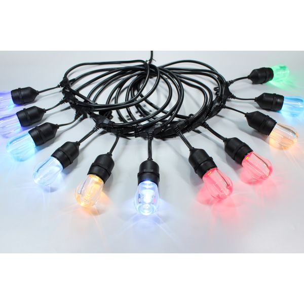 RGBW LED Lights Smart String Lights Christmas IP65 Outdoor 2.4GHz Wi-Fi App Alexa Controlled 24ft 12 LEDs Festoon Lighting