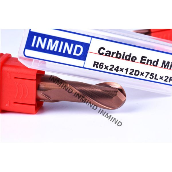 AlTiN Coating Ball Nose Long end mill with HRC50 Hardness , R7*150 14 mm AOL 150 mm