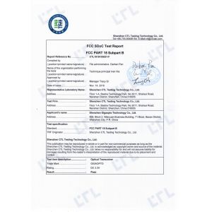 Shenzhen Gigaopto Technology Co., Ltd. Certifications