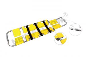 China Yellow Emergency Detachable Aluminum Scoop Stretcher Folding Stretcher With Wheels on sale