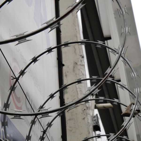 Security Hot Dipped Galvanized Binding Razor Barbed Wire In Roll Packing