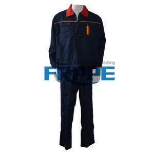 Wholesale Navy Blue Red Cotton Fr Suit Jacket Pants Safety Protective Clothing /  EN11612 Durability FR Workwear Shirts Uniform from china suppliers