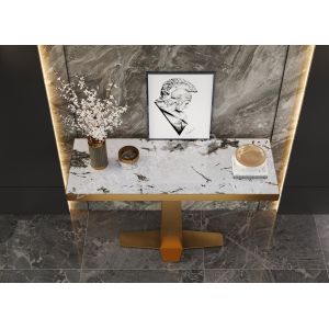 ElegaCross Insert Ceramic Marble Console Table With Sophistication