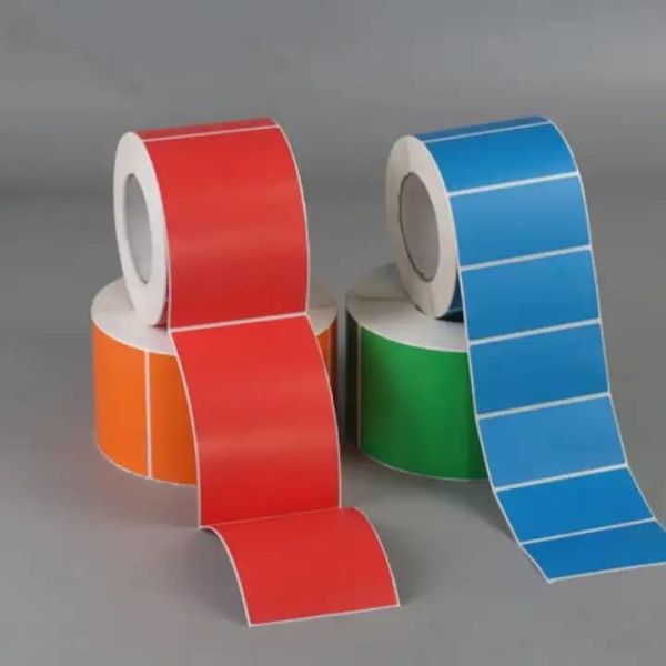 Preprinted Adhesive Thermal Sticker Top Thermal Paper Color Sticker Red Blue
