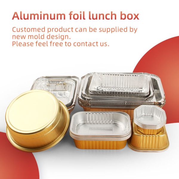 Customize Rectangular Round Food Package Packing Boxes Silver Gold Lid Foil Lid PP Lid