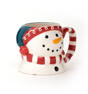 China 3d Mug Snowman Ceramic  Porcelain Christmas Mugs Ceramic 3d Mug In Santa Design on sale
