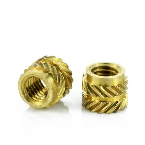 China Threaded Knurled Brass M4 Insert Nut Water Resistant Brass Insert Nuts on sale