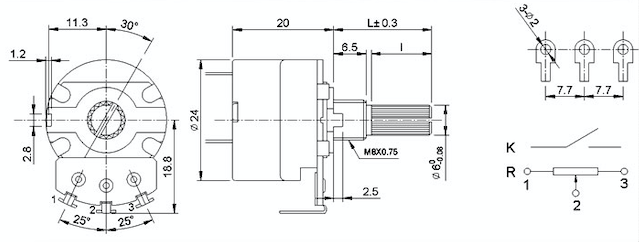 10000 Cycles Carbon Composition Potentiometer Adjustable Resistance Dimmer