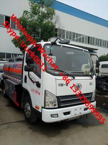 Wholesale Low Price Customize FAW 6 wheels 5 cbm fuel truck dimensions small 5000 liter jet fuel truck truck aluminum fuel tanks from china suppliers