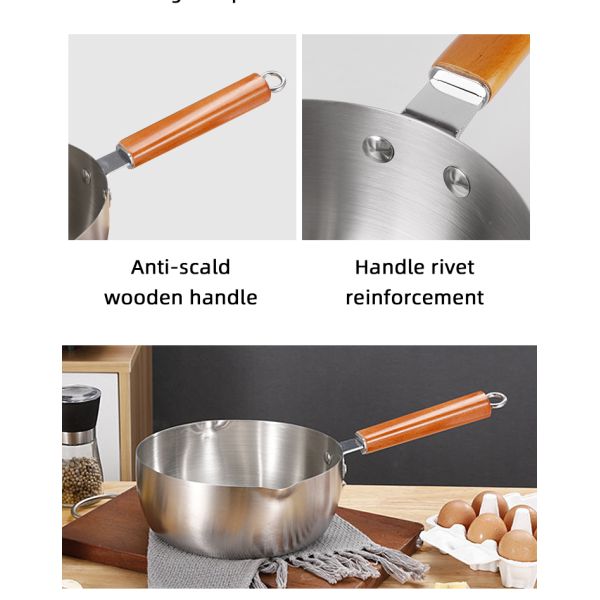 Humanized Japanese Sauce Pan Kitchen Cooking Non Stick Milk Boiling Pot