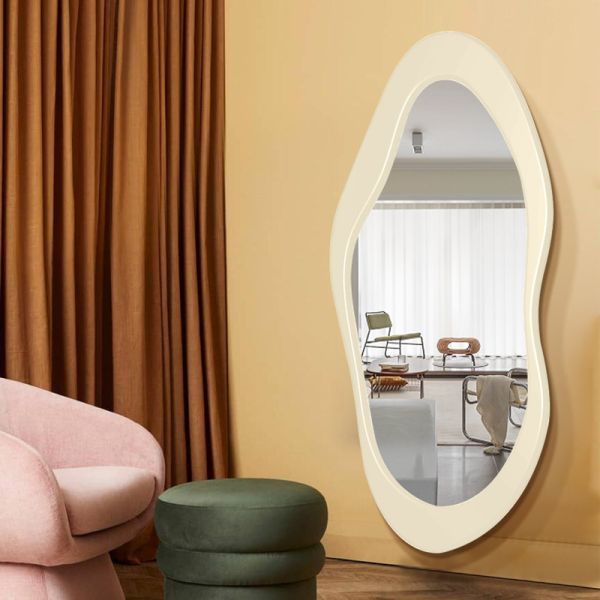 60x160cm Wooden Frame Freestanding Floor Mirror Black White
