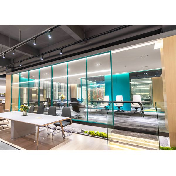 Customizable Cubicle Systems Ultra-clear Vision Glass Partition Wall With Aluminum Frame