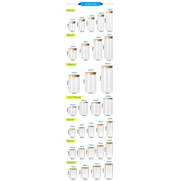 Stripe Borosilicate Glass Jar with Acacia Wood Screw Lid