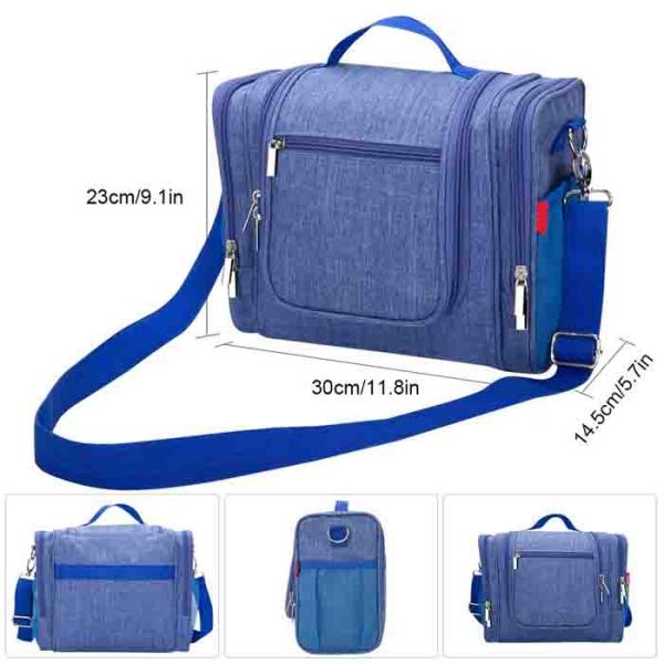 Expandable Folding Hanging Dopp Kit , Mens Bathroom Bag With Shoulder Strap