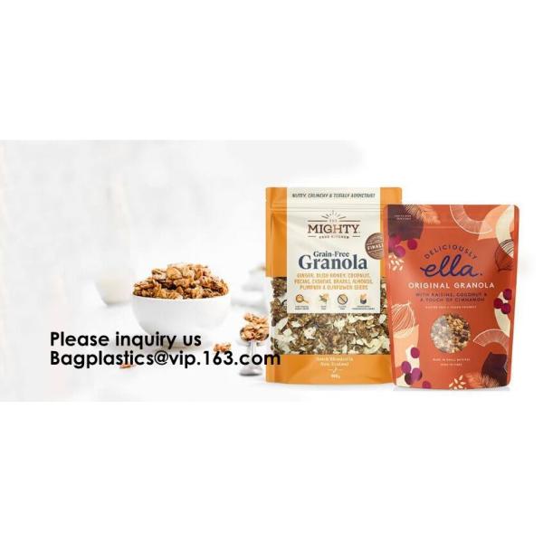 BIODEGRADABLE SUP POUCH CHOCOLATE/ ENERGY BAR PACKING MMJ CLEAR 3-SIDED SEAL WITH ZIPPER & EURO SLOT ULTRA CLEAR STAND U