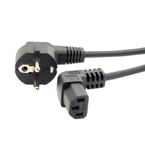 European Male to IEC 320 C13 Down Angle Power cord 1Meter