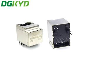 China Single Port Rj45 Connector Plug G/Y Led Ethernet Surface Mount Board Pcb Metal Shielded on sale