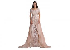 Beauty Design Lace Wedding Dress , Short Sleeve Saudi Arabic Simple Wedding Dresses