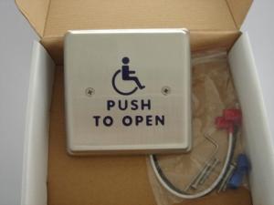 4.5 Round Push To Exit Switch / Handicap Accessible Door Openers With Disabled Logo
