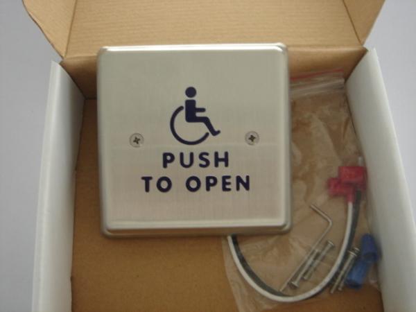 Quality 4.5" Round Push To Exit Switch / Handicap Accessible Door Openers With Disabled Logo for sale