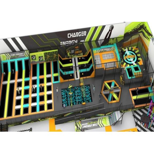 Kids Indoor Trampoline Playground Exercise Climbing Wall Jump Tower Customized Colors