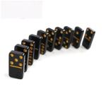 Black And Gold Board Game Domino Set Double 9 Dominoes Set
