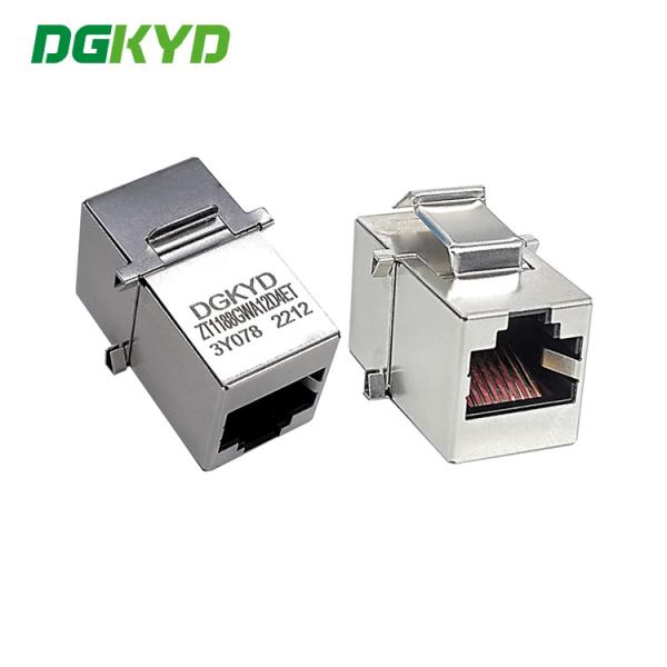 Quality 8P8C Has Card Groove CAT.3 With Shielding Modular RJ45 To RJ45 Coupler Shielding Straight Through Module for sale