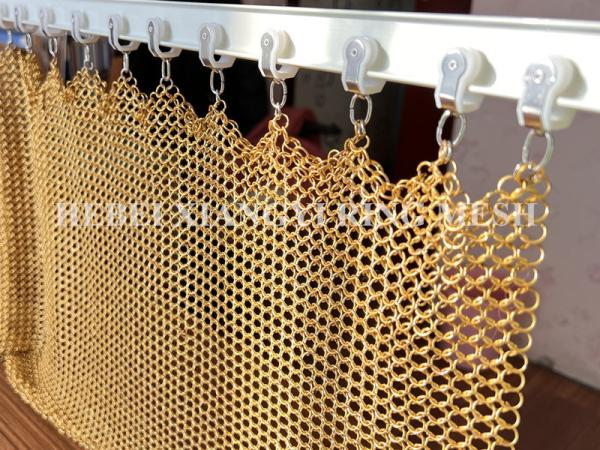 Quality Gold Color Wm Serie Chainmail Ring Mesh Curtain For Architectural Design for sale