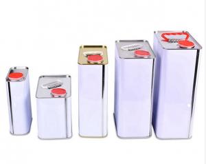 China Customized Printed Metal Square Tin Paint Can With Lids on sale