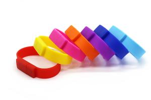 China logo print Silicone Usb Bracelet Flash Drive 32GB 64GB FCC approved on sale
