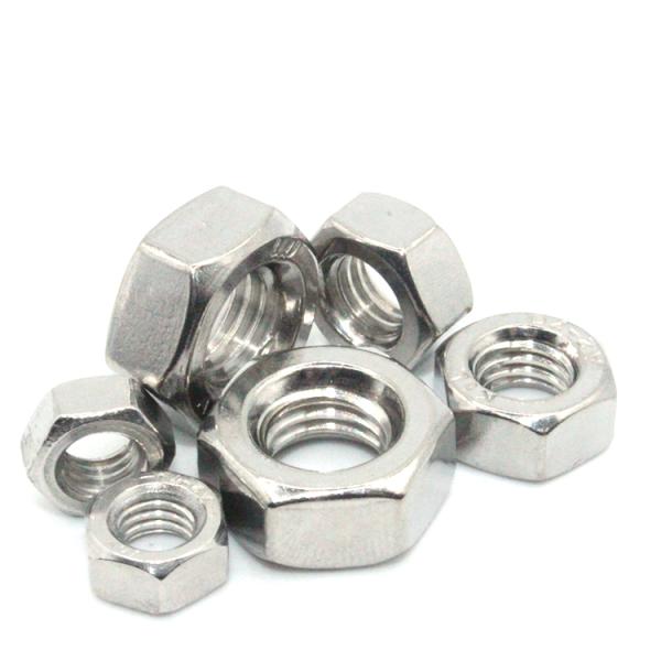 DIN934 Metric Hex Nuts Carbon Steel Stainless Steel SS304 316 Control 100% Inspection