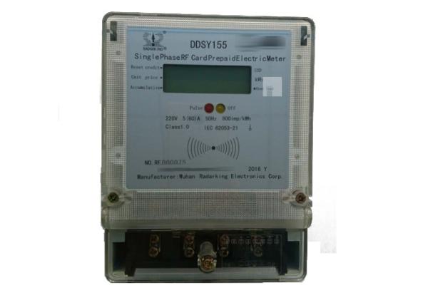 Single Phase Two Wires Prepaid Energy Meter RF Card Prepayment with Overload