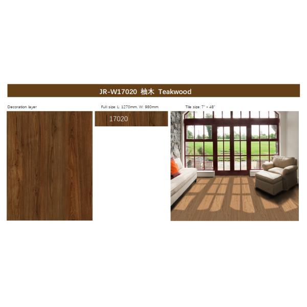 5mm SPC Sheet Flooring Eco Friendly Corrosion Resistant Ultra Light Teakwood Burlywood GKBM JR-W17020