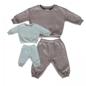 Wholesale Custom Fleeced Cotton Crew Neck Pullover Sweatsuit 2PCS For Mommy And Me from china suppliers