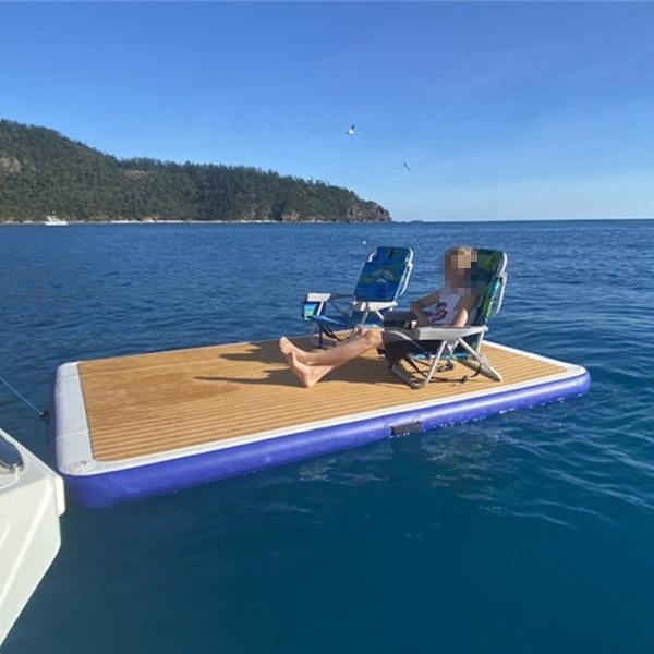 Quality OEM Inflatable Floating Dock Drop Stitch PVC Ocean Floats And Rafts for sale