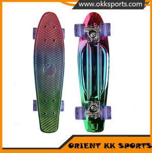 China hot design good quality fade metal color skateboard,chorme mini cruiser board longboard on sale