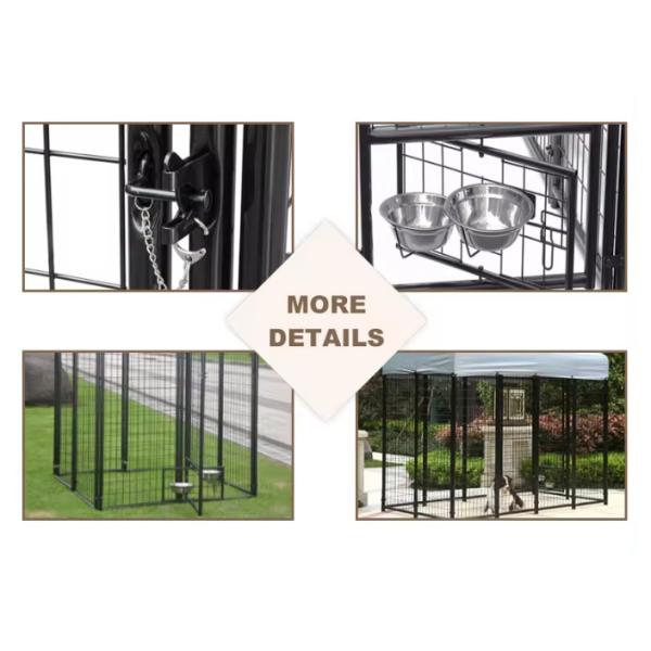 6'X10' Welded Wire Metal Mesh Black Outside Pet Cage Dog Kennel