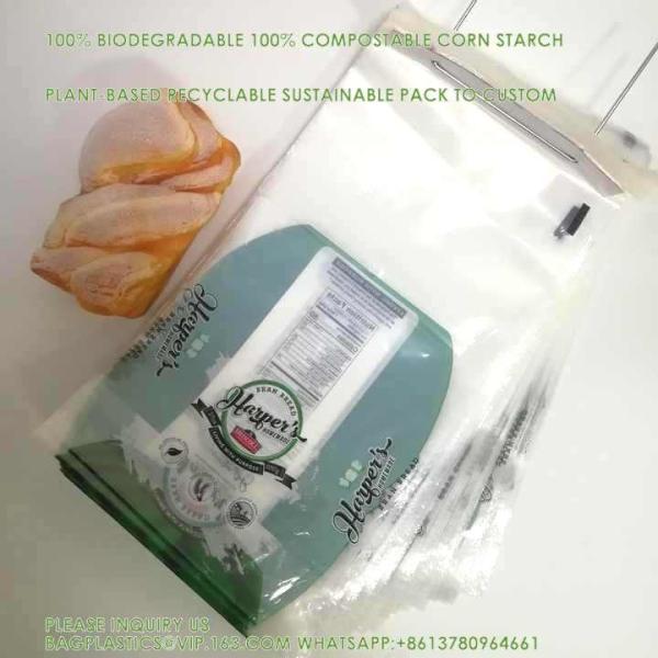 New design Durable Supermarket Bread Wicket Bag Print You Own Logo Plastic Packaging Bags Customized Print Logo