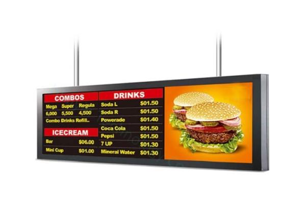 Quality Advertising Stretched LCD Display , Ultra Wide Stretched Displays Built In Clock / Calendar for sale
