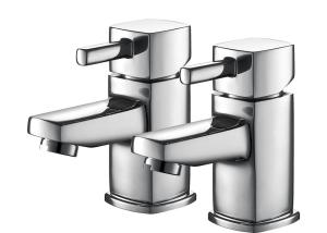 China smooth operation Bathroom Sink Taps Pair 3/4  Brass Chrome on sale