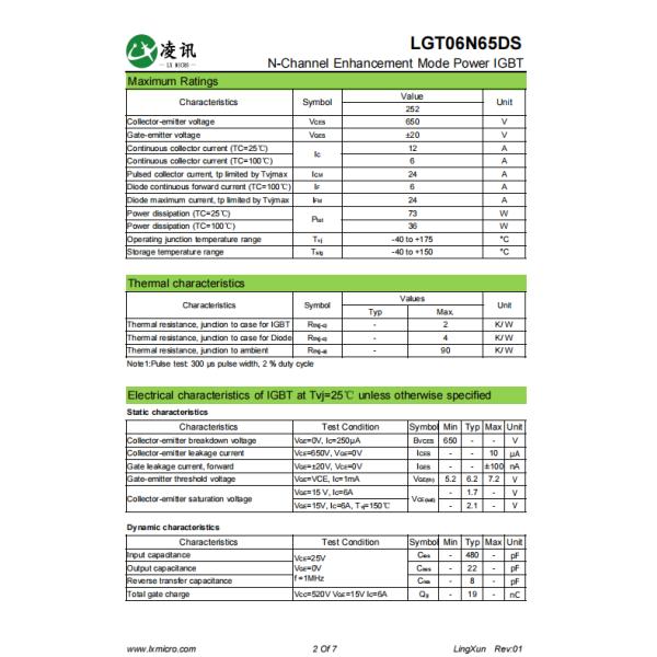 Enhancement Mode Power N Channel IGBT 6A 650V For Vacuum Cleaner