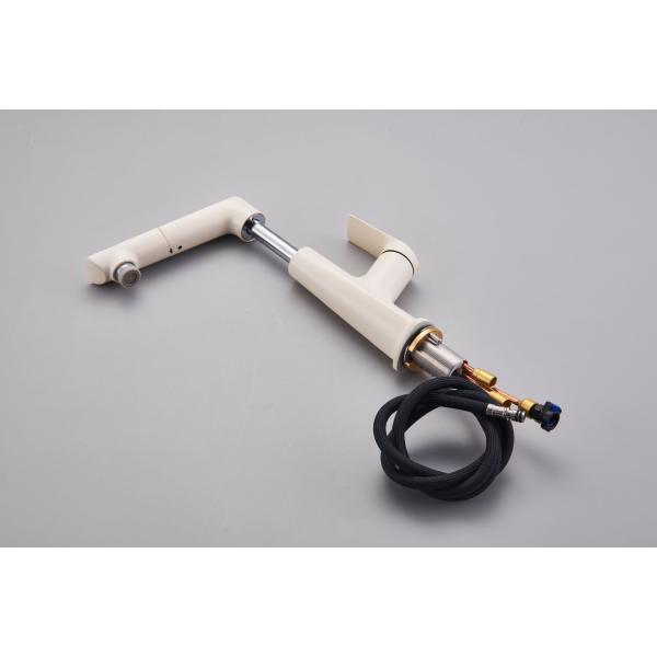 Electroplated Pull Down Bathroom Sink Faucets Milk White Cold And Hot Face Wash