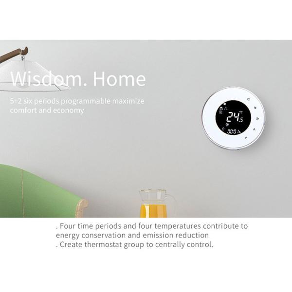 Home Backlight Circular AC Touch Screen Smart Wireless Thermostat Remote Control