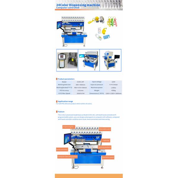 24 Colors PVC Dispensing Machine High Safety Level and Upgraded Customized Model