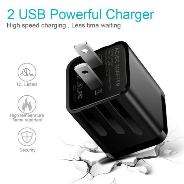 ABS Cell Phone Charger Adapter / Dual USB Fast Charging Wall Adapter For Samsung A21