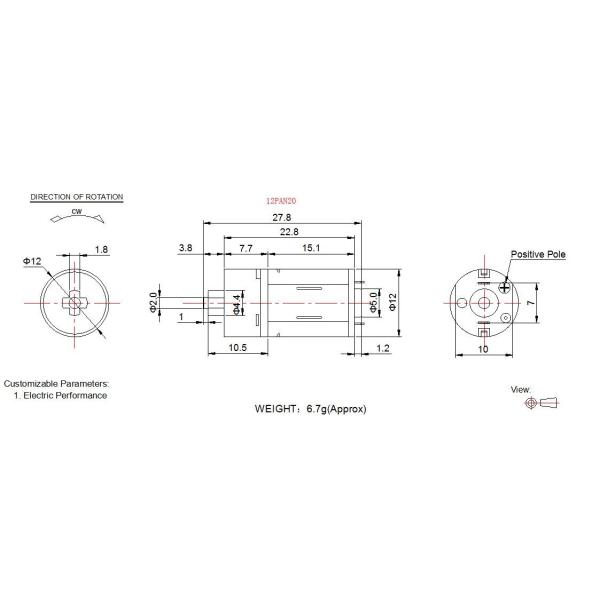 Low Noise Micro Gear Motor , 10mm 12mm Planetary Gear Motor 12v For Small Smart Lock