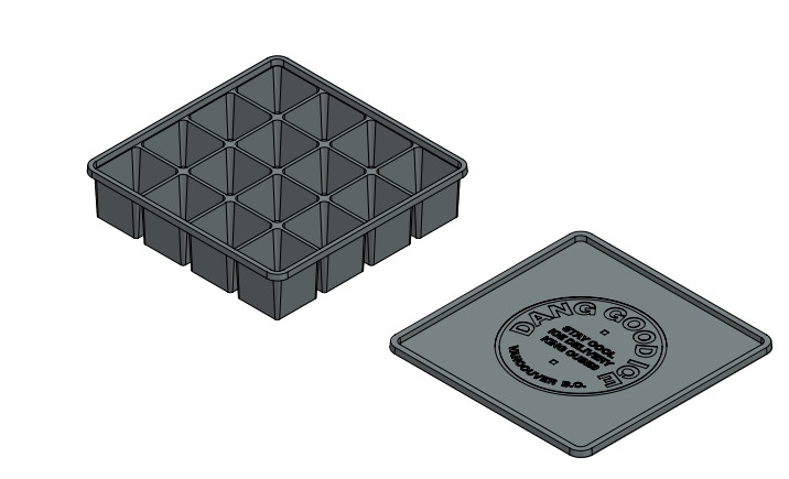 Customized PP White Square 16 Cavity Ice Container With Lid